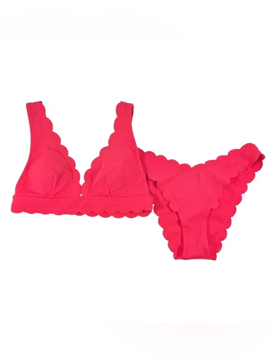 Victoria's Secret Scallop High Waist Cheeky Coral Pink Bikini, size Medium - Picture 3 of 10
